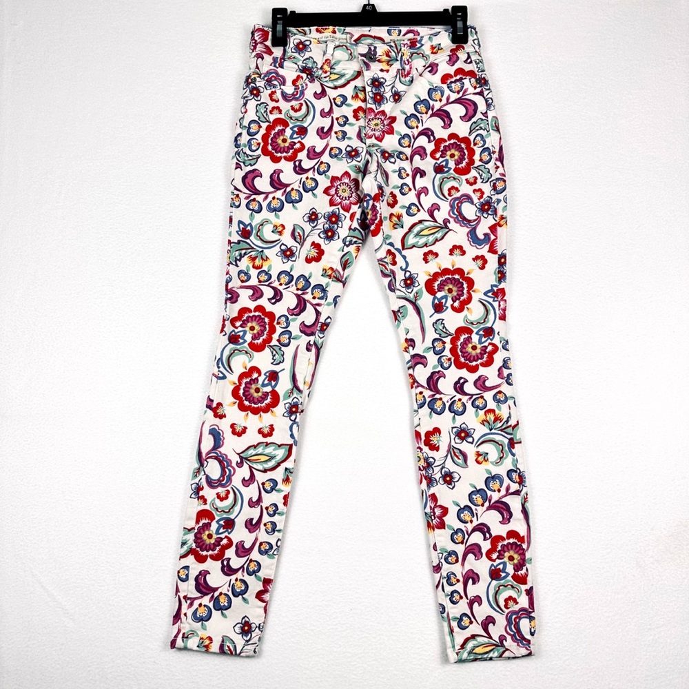 Anthropologie Pilcro Mid-Rise Floral Skinny Jeans Size 28